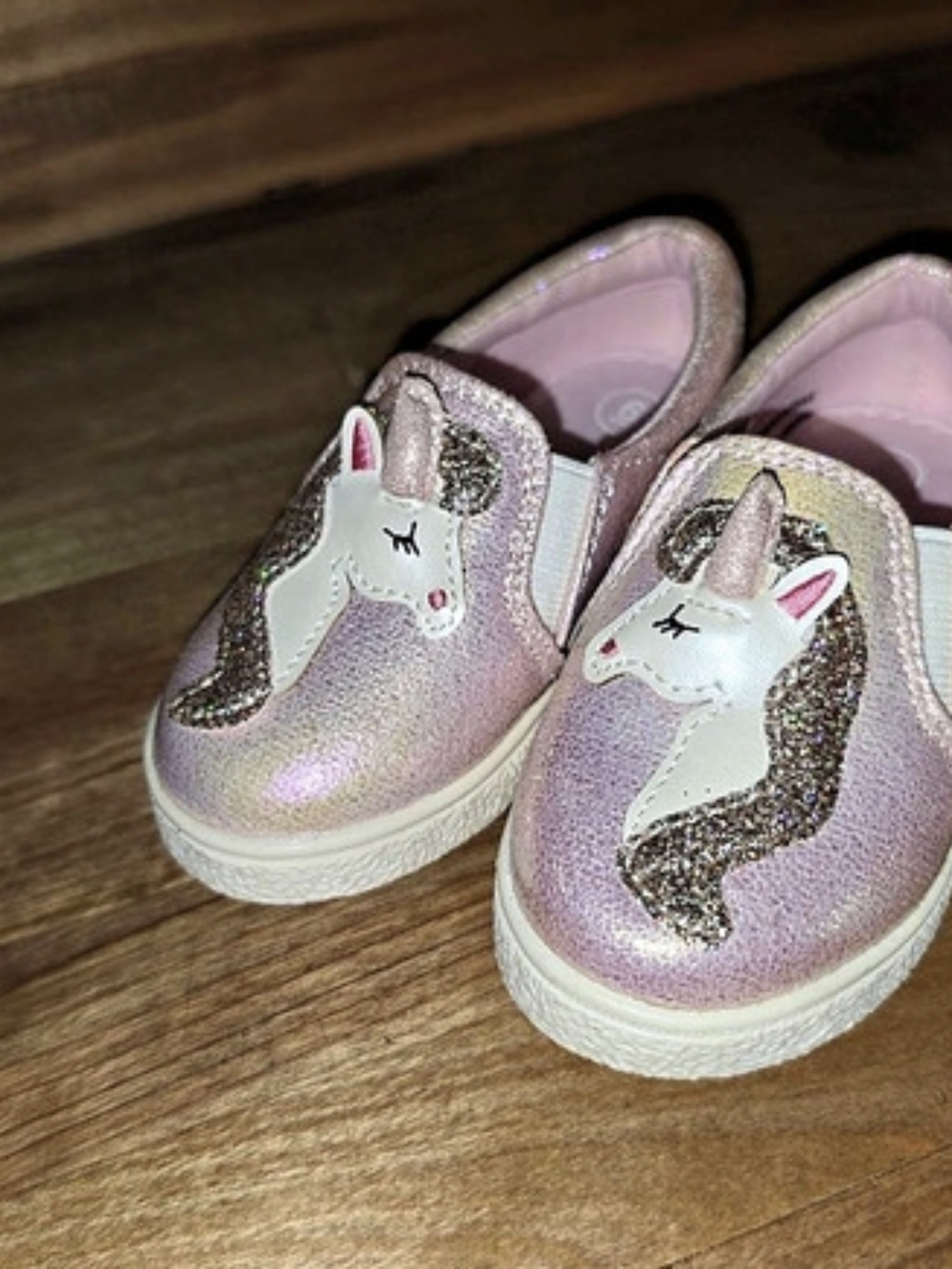 Cat And Jack Toddler Girl Unicorn Fun Casual Twin Gore Sneaker Pink Slip-On
